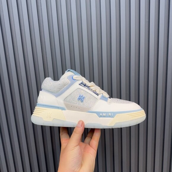 AMIRI Shoes - AMIRI Light blue rhinestone casual shoes